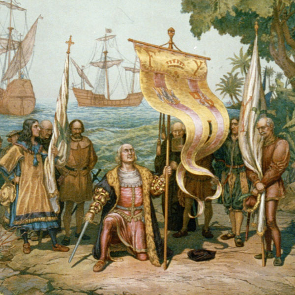 Christopher Columbus “discovers” the New World